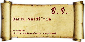 Baffy Valéria névjegykártya